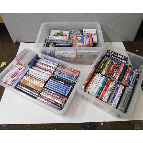 604 - Three boxes of DVDs