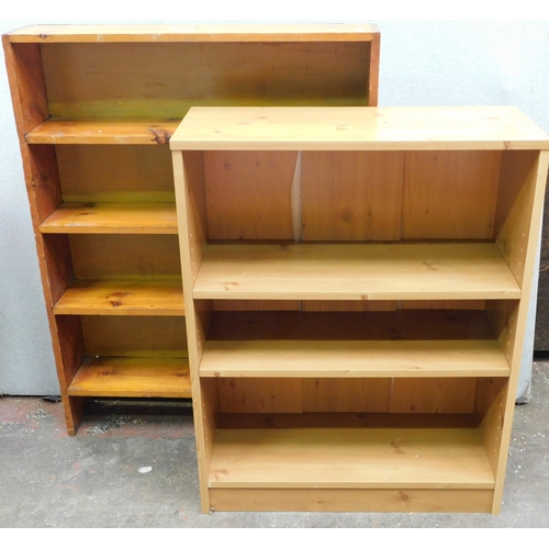629 - Pine and pine effect bookcases