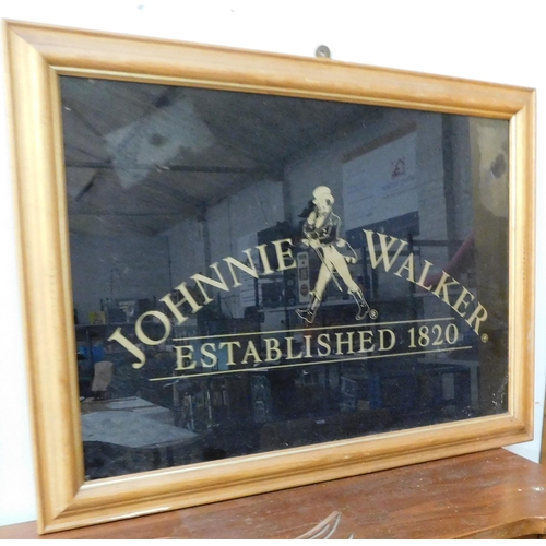633 - Framed Johnny Walker advertising mirror - 24