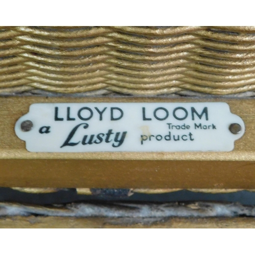 639 - Lloyd Loom lusty chair and laundry basket