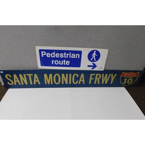 643 - Santa Monica Freeway vintage style street sign and one other