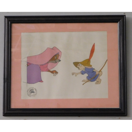646 - Framed Disney hand painted movie film cell