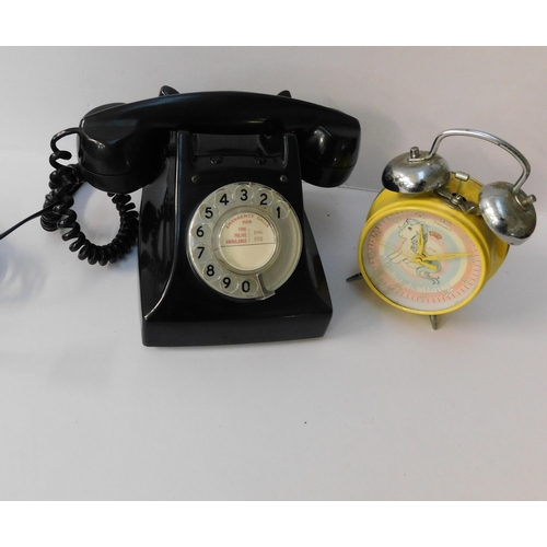 657 - Vintage GPO style telephone and 'My little pony' clock