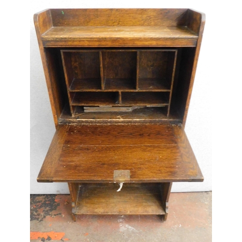 737 - Vintage oak bureau bookcase