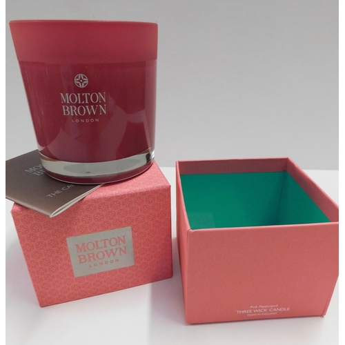755 - New and boxed three wick Molton Brown candle - 
Pink Peppercorn