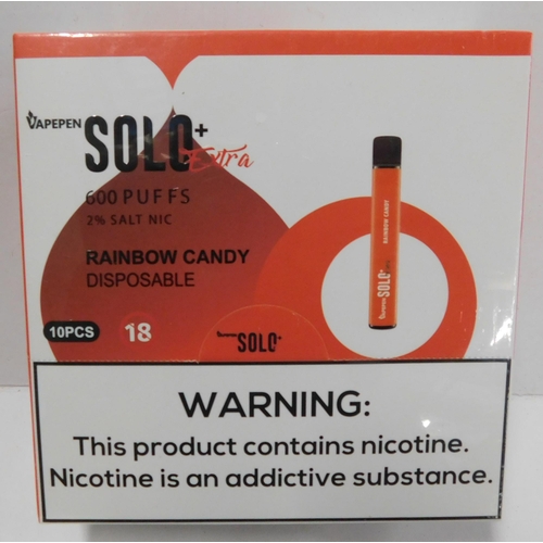 789 - Solo Extra 600 puffs 10 pack Vapes - Rainbow Candy