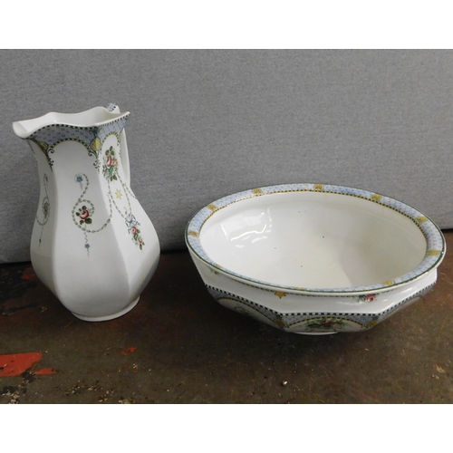 794 - Antique Hancock & Son washbowl and jug