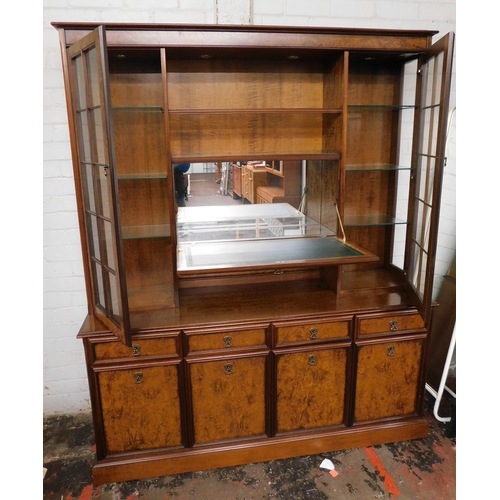 503 - Glass topped walnut veneer dresser by Nathan