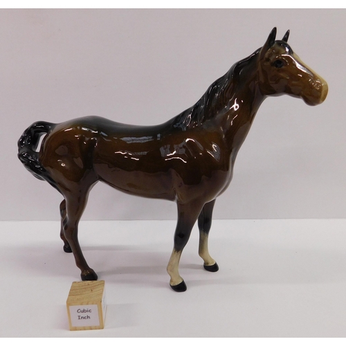 58 - Beswick - Swish Tail Horse/No 1182 Brown 22cm tall  - no damage