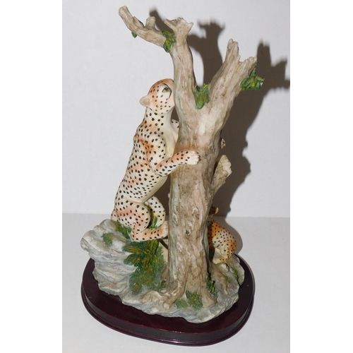 124 - Leopard figurine on plinth by Juliana collection