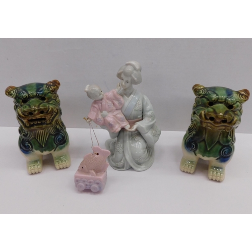 284A - Oriental style ceramics - including Foo dogs