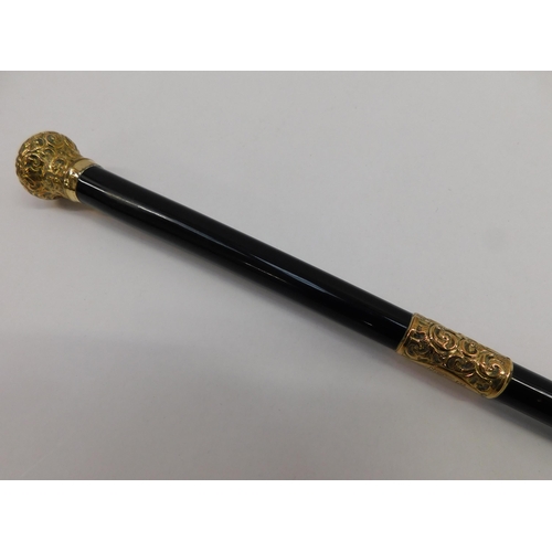 292 - 18ct gold plated - Baton presented to BMT Hunter - The Duke of Wellington regiment 1944