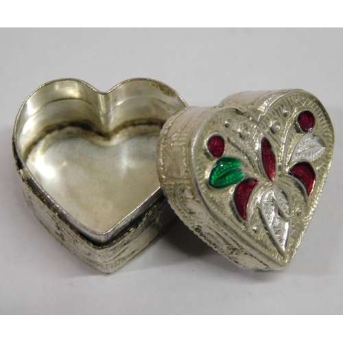 338 - Silver - heart pill box