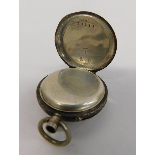 344 - Ladies silver cased - enamelled pocket watch