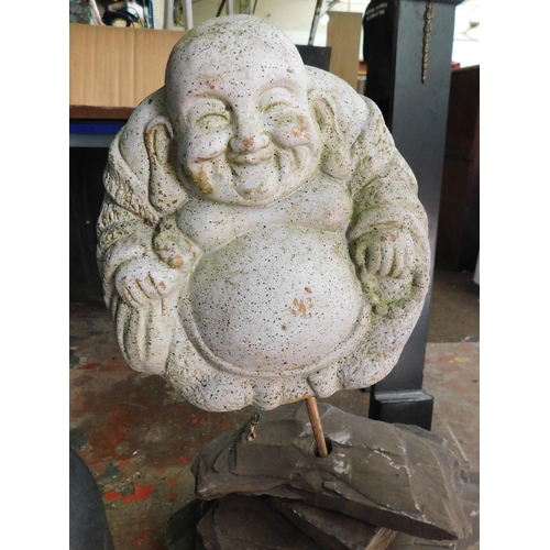 509A - Standing stone buddha garden ornament