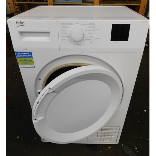 547 - Beko tumble dryer DTKCE-80021W W/O but handle as seen