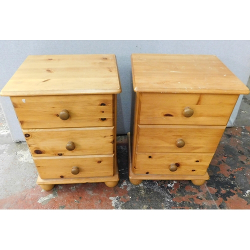 549 - Pair of three drawer bedside units