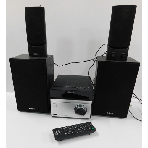 570 - Sony Home audio system CMT-520B plus speakers and remote - unchecked