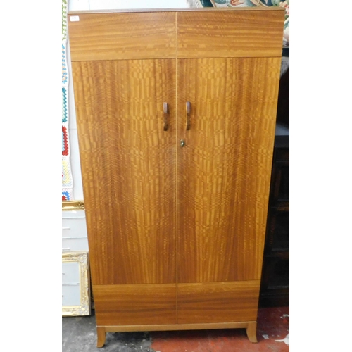 636 - Mid-century teak coloured gentlemen's wardrobe