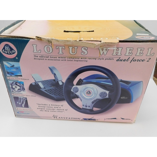 665 - Lotus steering wheel with pedals for PlayStation - boxed