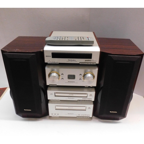 700 - Technics CD player and speakers W/O