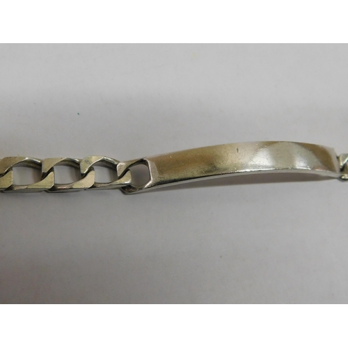 96A - Silver curb chain - ID bracelet