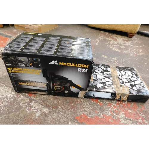 530 - New/unused McCulloch petrol chainsaw C5355 in box - (box is water damaged)