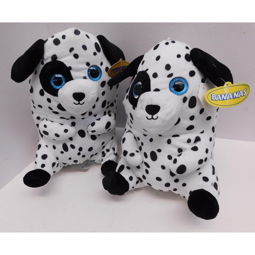 537 - Two new and tagged soft toys - podgies and bananas