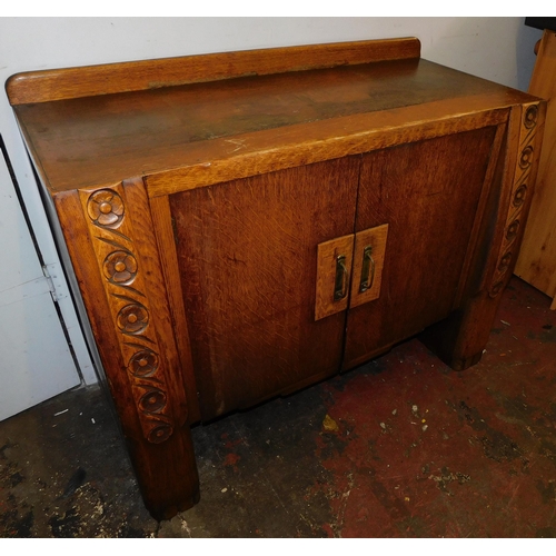 613 - Vintage oak two door sideboard