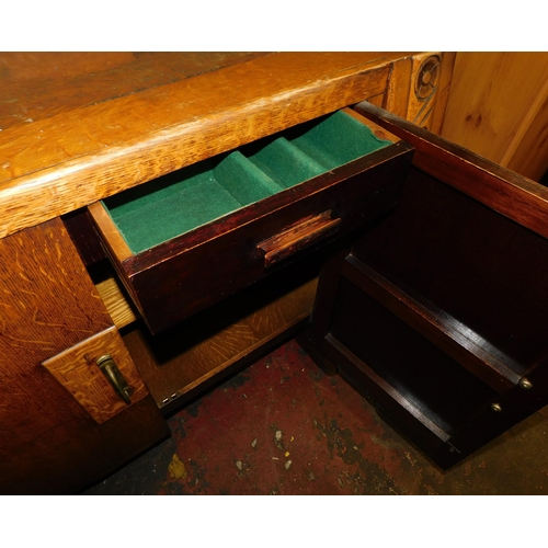 613 - Vintage oak two door sideboard