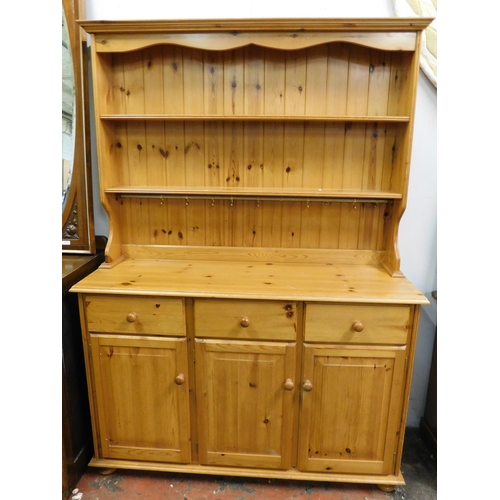 615 - Three drawer pine dresser