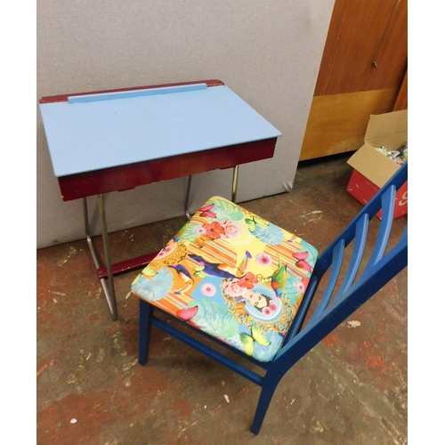 810 - Vintage school desk and upcycled chair