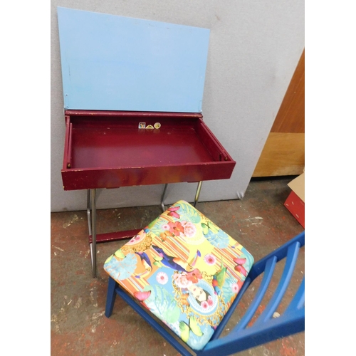 810 - Vintage school desk and upcycled chair