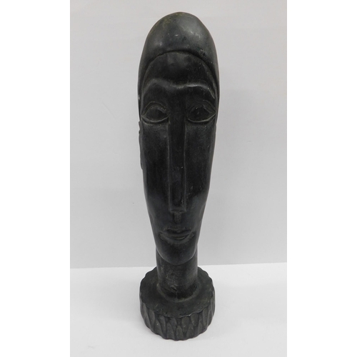 67 - Wooden/tribal bust - approx. 20