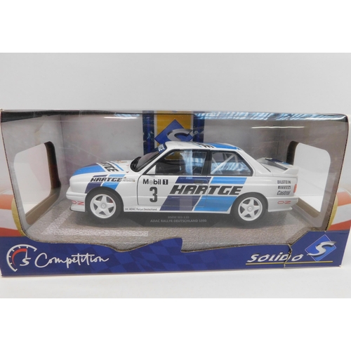 154 - Solido die cast - 1/18 scale BMW M3 - 1990 Rally German/boxed