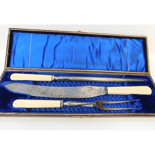 170 - Cased - vintage carving set