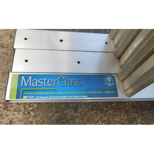 556 - Masterclass three section aluminium loft ladder