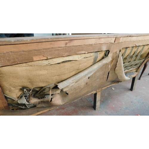 733 - Large antique solid oak bench approx. 82