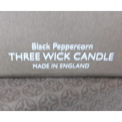 756 - New and boxed Molton Brown three wick and one wick candles - Black Peppercorn