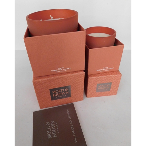 770 - New and boxed Molton Brown three wick and one wick candles - Gingerlily