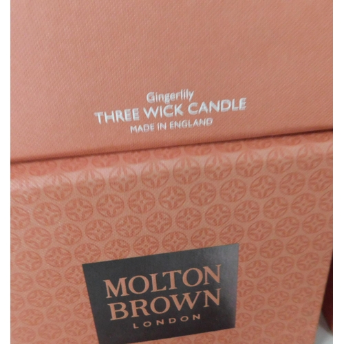 770 - New and boxed Molton Brown three wick and one wick candles - Gingerlily