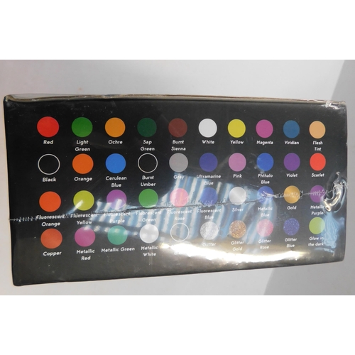 772 - Brand new and sealed box of fabric paints by MagicFly (40x 30ml paints)