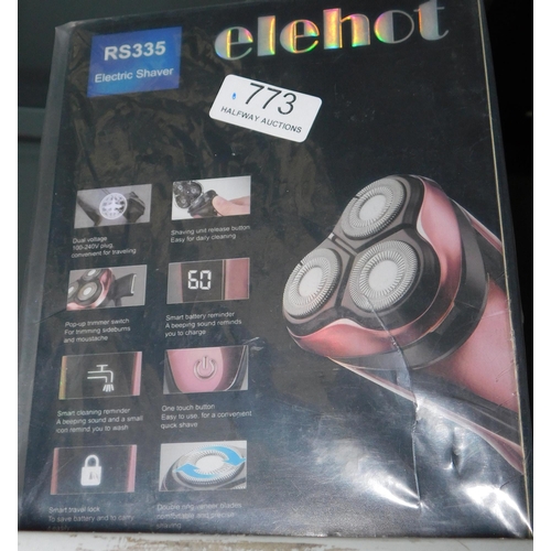 773 - Brand new in sealed box Elehot electrical shaver w/o