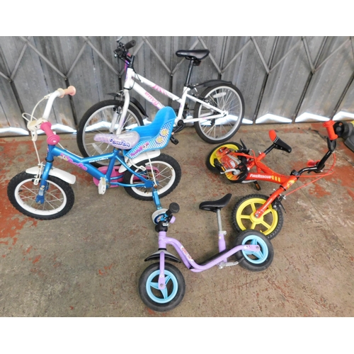 805A - Three children's bikes incl. Apollo, plus balance bike