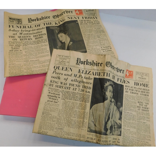 89 - Two - 1952 dated newspapers