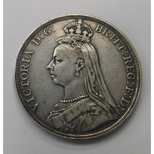 113 - Victorian - silver Crown coin dated 1887