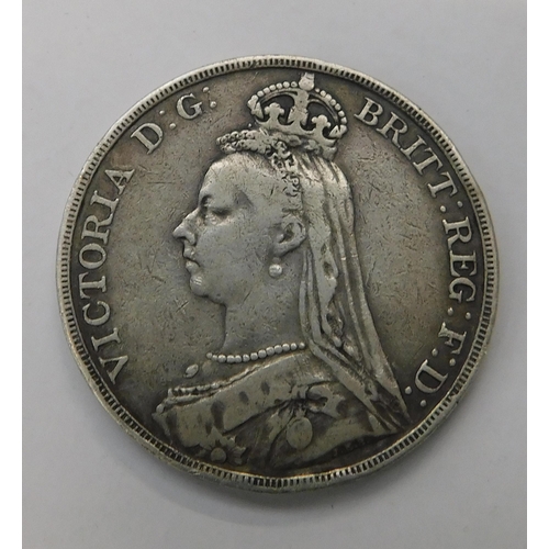 123A - Victorian - silver Crown coin dated 1890