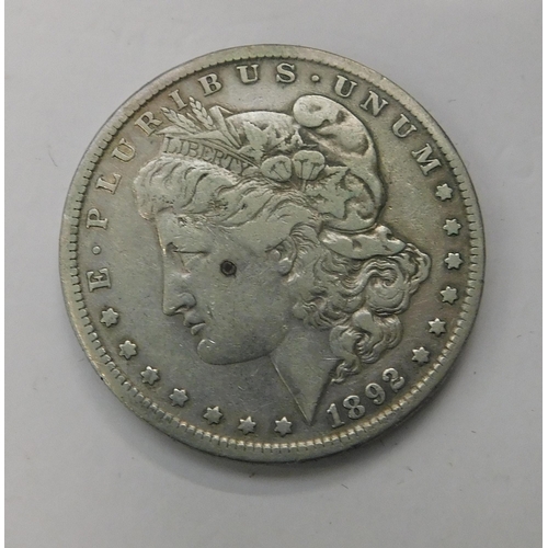 204A - 1892 Dated - American silver Dollar coin