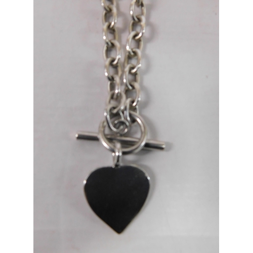 205 - Silver - heart charm necklace