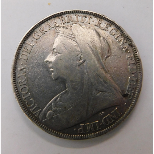 211A - Victorian - silver Crown coin dated 1896